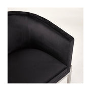 Black Velvet Accent Chair with Chrome Legs #108391