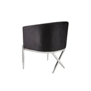 Black Velvet Accent Chair with Chrome Legs #108391