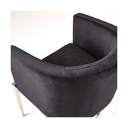 Black Velvet Accent Chair with Chrome Legs #108391