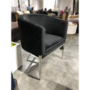 Black Velvet Accent Chair with Chrome Legs #108391
