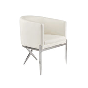 White PU Accent Chair with Chrome Legs #108391