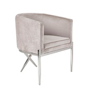 Grey Velvet Accent Chair with Chrome Legs #108391