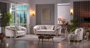 Modern Velvet Sofa Set with Brushed Gold Legs- Beige Color #135225