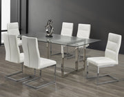 Glass Dining Table Set - White #035006