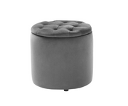 Grey Velvet Storage Ottoman