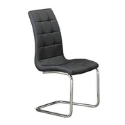 PU Leather Upholstered Rocking Dining Chairs with Chrome Leg 6 Chairs in a Box - Black Color #171750