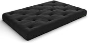 Black Metal Futon Frame with 8'' Deluxe Futon Mattress #17208