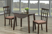 3 PC Espresso Pedestal Dining Table Set