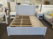 White Solid Wood Storage Bed With 2 Drawers- Double or Queen- Model Ken