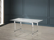 5Pcs Glass Dining Table Set - White