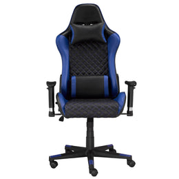Black/Blue Leather Gaming Chair #033801
