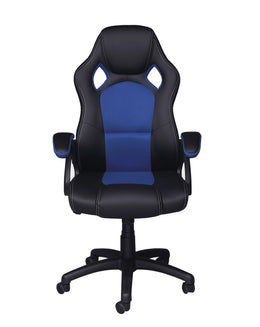 Black/Blue Leather Office Chair #035201