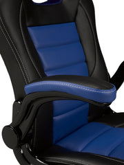 Black /Blue Leather Office Chair #033808