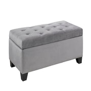 Velvet Storage Bench- Grey