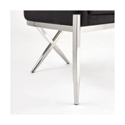 Black Velvet Accent Chair with Chrome Legs #108391