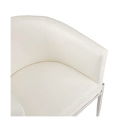 White PU Accent Chair with Chrome Legs #108391