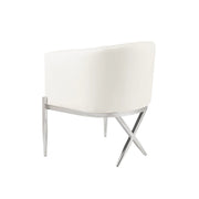 White PU Accent Chair with Chrome Legs #108391