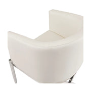 White PU Accent Chair with Chrome Legs #108391