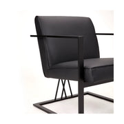Black PU Accent Chair with Matt Black Base #108056