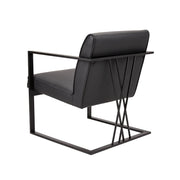 Black PU Accent Chair with Matt Black Base #108056