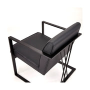 Black PU Accent Chair with Matt Black Base #108056