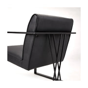 Black PU Accent Chair with Matt Black Base #108056