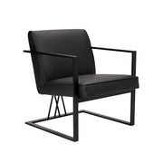 Black PU Accent Chair with Matt Black Base #108056