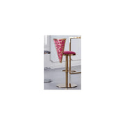 Hot Pink Brushed Gold Base Bar Stool #102661