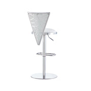 White Aspen PU Polished Steel Bar Stool - 1 in a box #102663