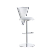White Aspen PU Polished Steel Bar Stool - 1 in a box #102663