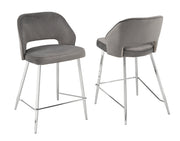 Grey Velvet High Chairs- 2 in a Box #031205GR