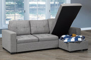 Fabric Sectional Sofa Bed with Storage on Chaise -051245