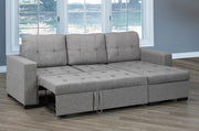 Fabric Sectional Sofa Bed with Storage on Chaise -051245