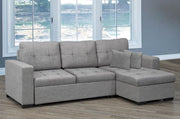 Fabric Sectional Sofa Bed with Storage on Chaise -051245