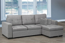 Fabric Sectional Sofa Bed with Storage on Chaise -051245