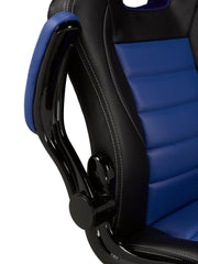 Black /Blue Leather Office Chair #033808