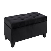 Velvet Storage Bench- Black