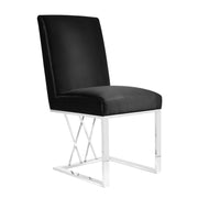 Smooth Satin Fabric Dining Chair- 2 in a Box- Black #101685