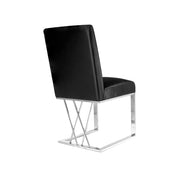 Smooth Satin Fabric Dining Chair- 2 in a Box- Black #101685
