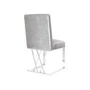 Smooth Satin Fabric Dining Chair- 2 in a Box- Grey #101687