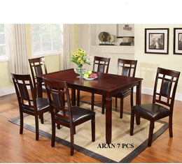 Wooden Dining Table with Wooden Dining Chairs Set #02ARAN