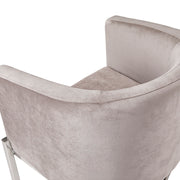 Grey Velvet Accent Chair with Chrome Legs #108391