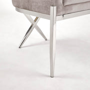 Grey Velvet Accent Chair with Chrome Legs #108391