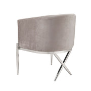 Grey Velvet Accent Chair with Chrome Legs #108391