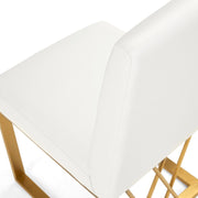 Leather Dining Chair with Gold Base- White #102650
