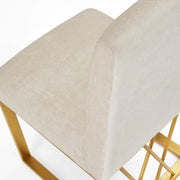 Smooth Satin Fabric Dining Chair with Gold Base- 2 in a Box- Ivory #102652