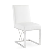 Leather Dining Chair- White #101686