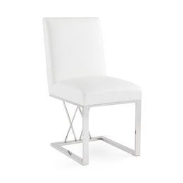 Leather Dining Chair- White #101686