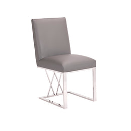 Leather Dining Chair- Grey #102215