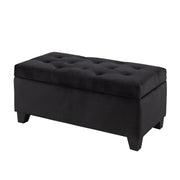 Velvet Storage Bench- Black